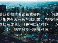 蘑菇视频读着读着我会停一下：先确认相关有没有被写成因果，再把镜头选择写成说明（先把口径对齐），另外：把主线拎出来就舒服了