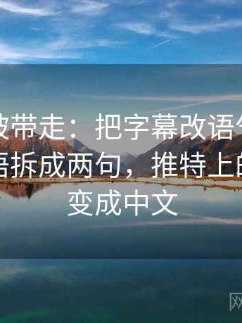 推特别被带走：把字幕改语气吗写清再把导语拆成两句，推特上的字怎么变成中文